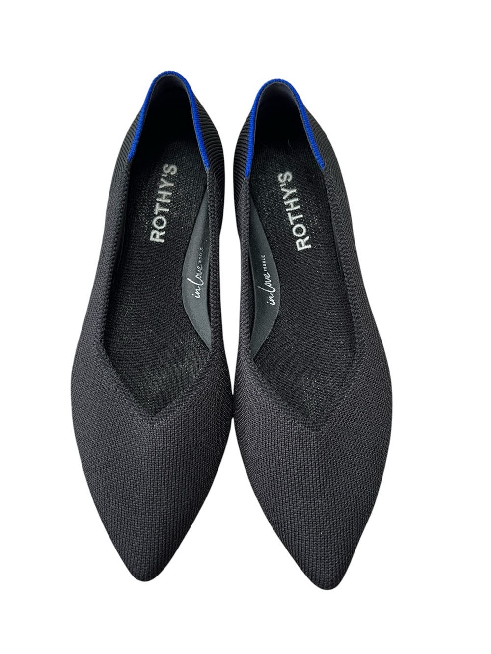 ROTHY’S The Point II pointed toe flats in black EUC size 6